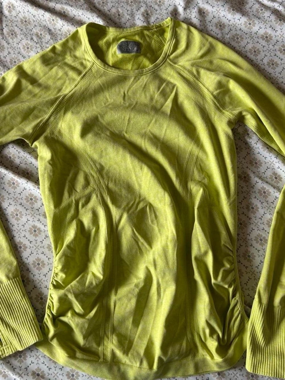 Athleta Long Sleeve Crewneck Tee in Bright Lime